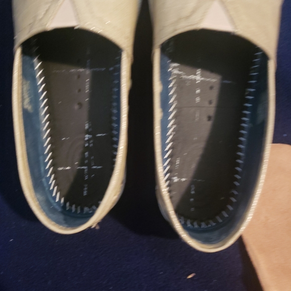 TOMS AVALON OXFORD TAN PATENT LINEN SIZE 8 - Picture 7 of 8